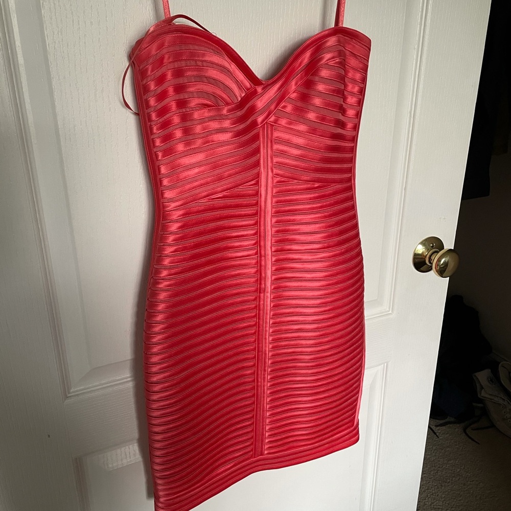 BCBGMAXAZRIA coral dress